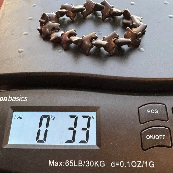 VTG Hand Carved Black Dolphin Bead Stretch Bracelet Nautical Boho Women Jewelry - Picture 6 of 9